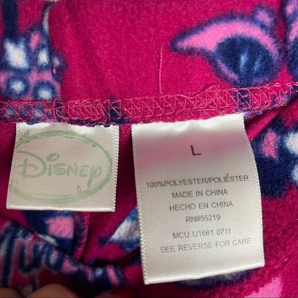 Disney Mini Mouse Solid Pink Graphic Hearts Pajama Pants size L Ultra Soft - Picture 5 of 9